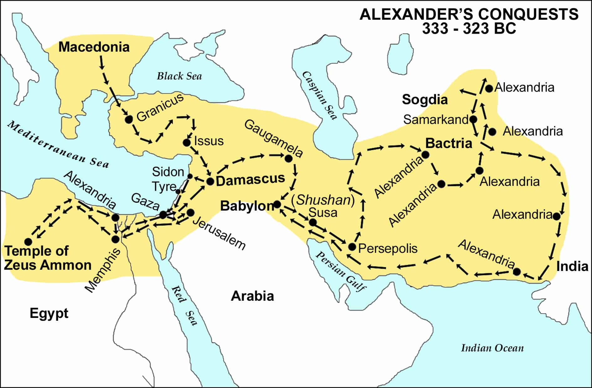 Alexander The Great Map Of Conquest - World Map